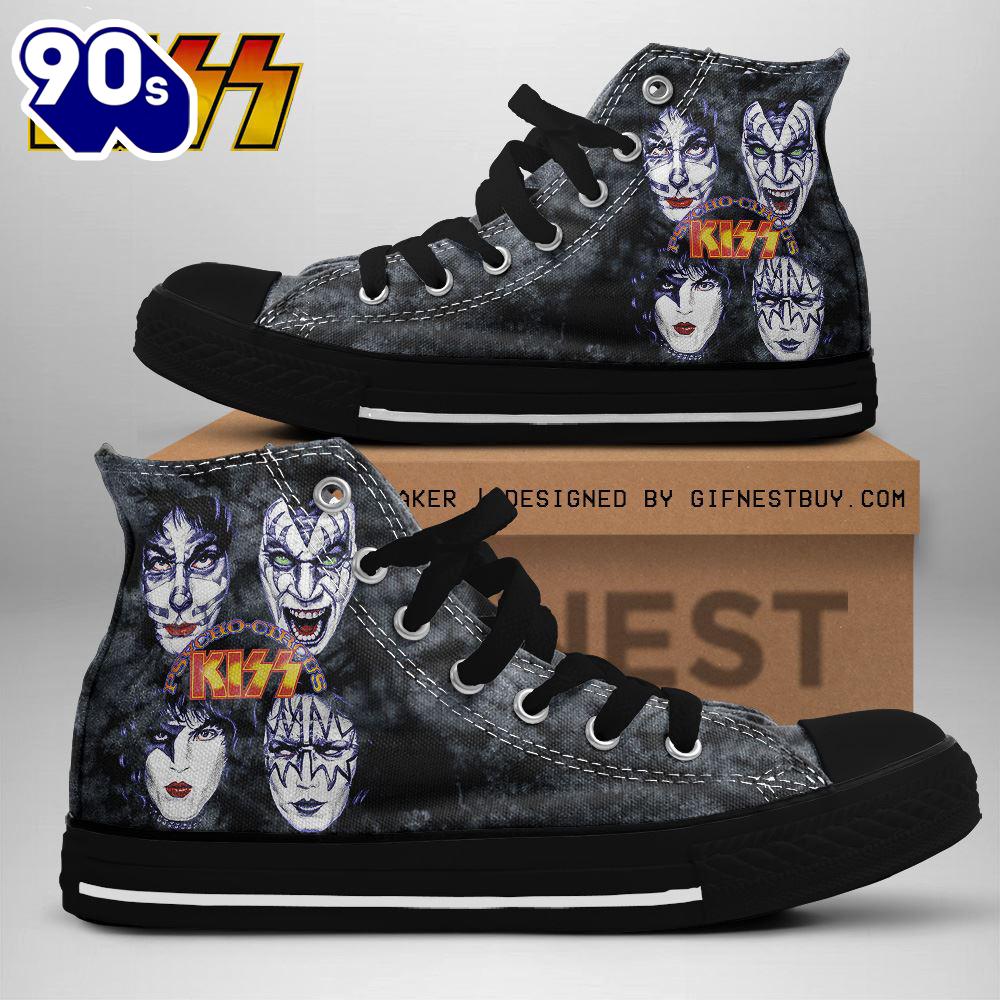 Kiss Band Psycho Cirous, Kiss Band High Top Shoes For Fans Kiss Band Psycho Cirous, Kiss Band High Top Shoes For Fans