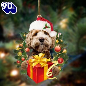 Labradoodle-Dogs Give Gifts Hanging Ornament, Gift For Christmas