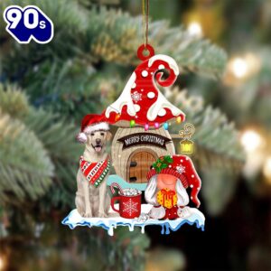 Labrador-Retriever With Mushroom House Christmas…