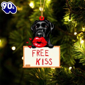 Labrador-Retriever2 Free Kiss Christmas Ornament,…