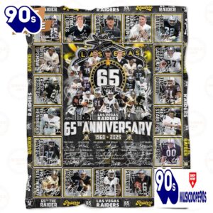 Las Vegas Raiders 65th Anniversary 1960-2025 Fleece Blanket