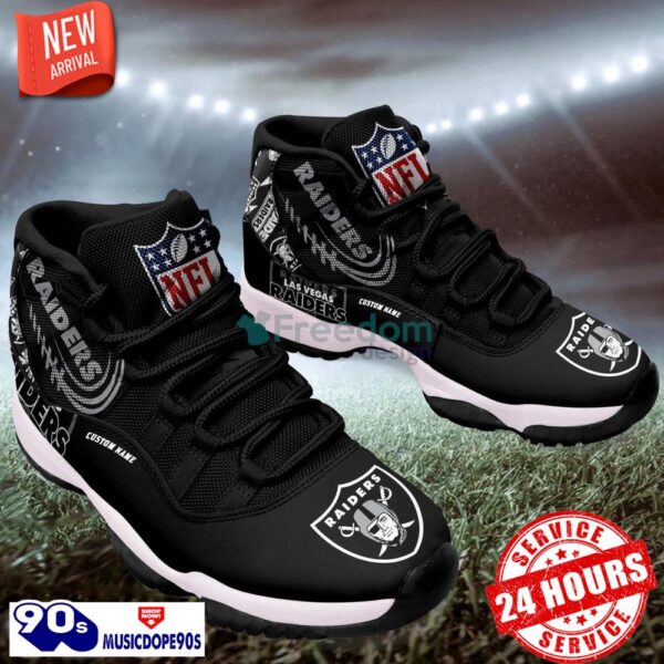 Las Vegas Raiders Air Jordan 11 Custom Name Shoes