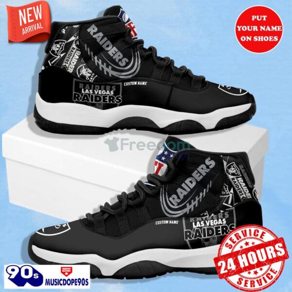 Las Vegas Raiders Air Jordan 11 Custom Name Shoes