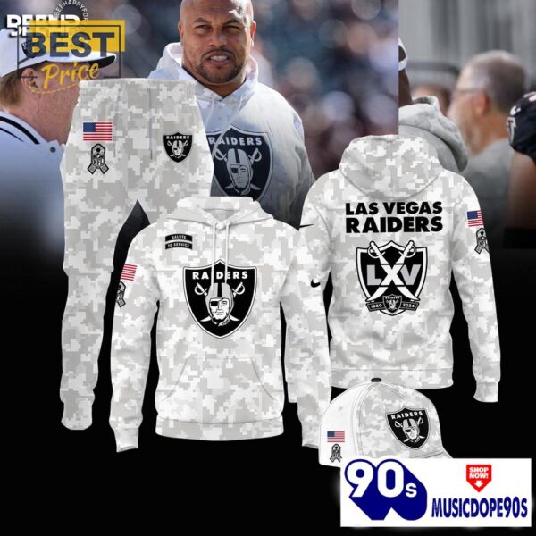 Las Vegas Raiders Camo 2024 Salute to Service Hoodie, Jogger, Cap