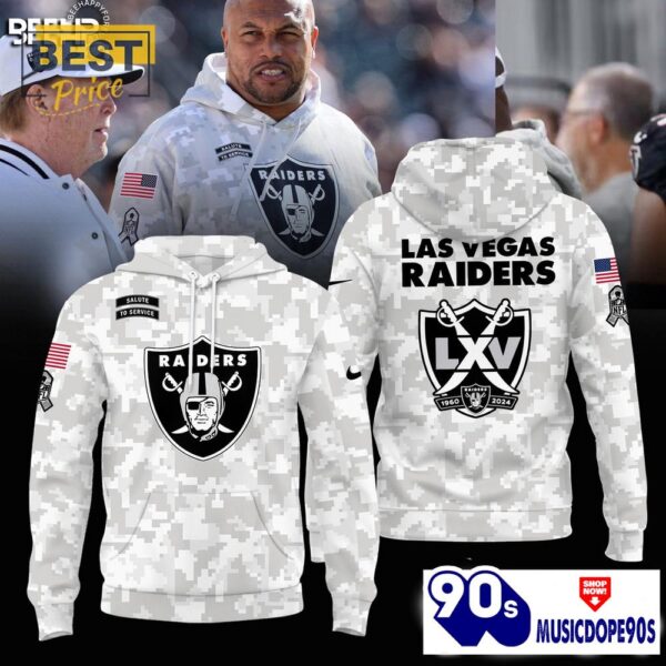 Las Vegas Raiders Camo 2024 Salute to Service Hoodie, Jogger, Cap