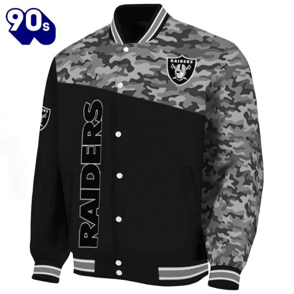 Las Vegas Raiders Camo Patchwork Black Jacket