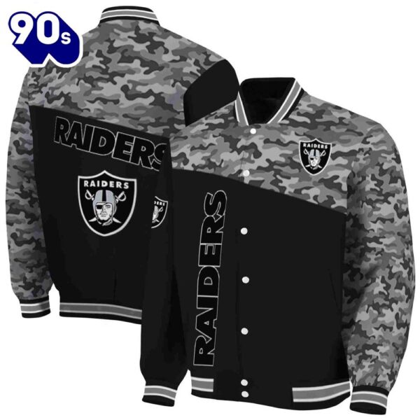 Las Vegas Raiders Camo Patchwork Black Jacket