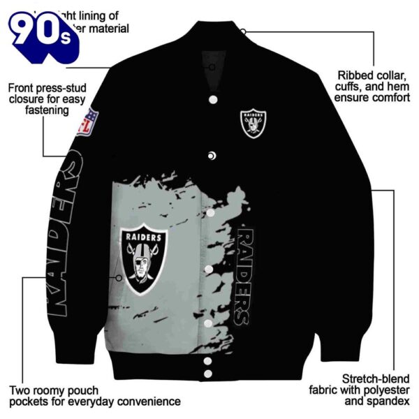 Las Vegas Raiders Hexagonal Pattern Black Jacket