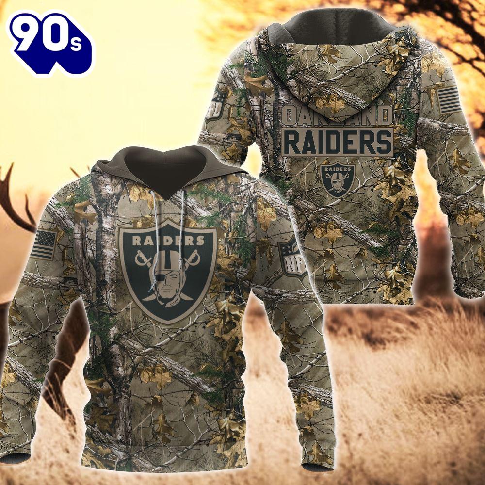Las Vegas Raiders Hunting Camo NFL 3D Hoodie Shirt Las Vegas Raiders Hunting Camo NFL 3D Hoodie Shirt