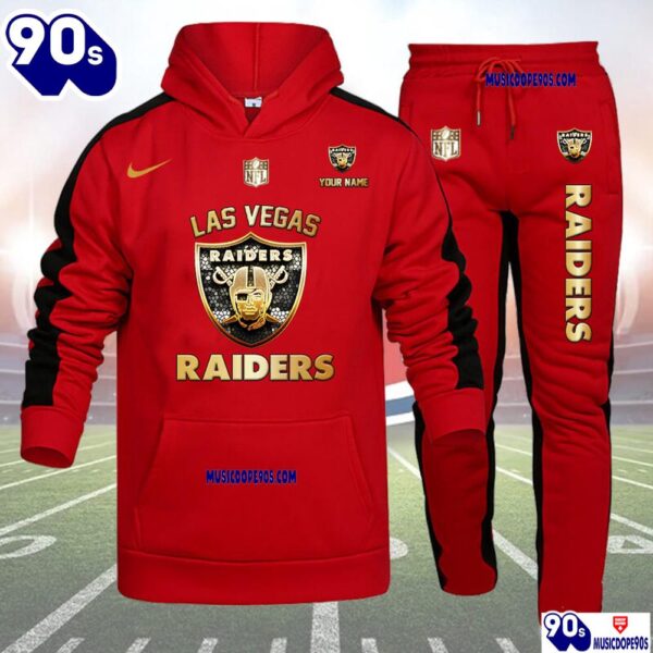 Las Vegas Raiders NFL 32 Teams Personlized Golden Logo Hoodie Set