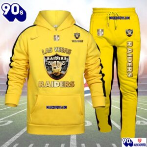 Las Vegas Raiders NFL 32 Teams Personlized Golden Logo Hoodie Set