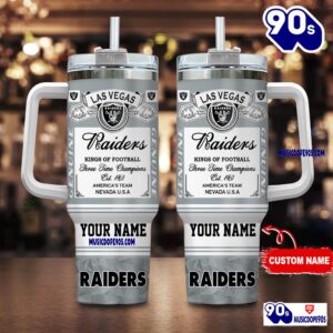 Las Vegas Raiders Nfl Kings Of Football Personalized Tumbler 40oz