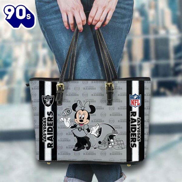 Las Vegas Raiders NFL Minnie Women Leather Tote Bag