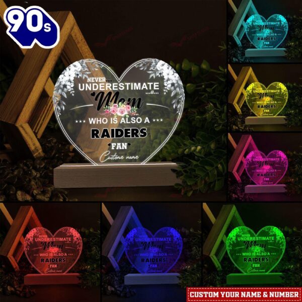 Las Vegas Raiders NFL Personalized 3D Led Light Gift For Mom  – Christmas Night Light