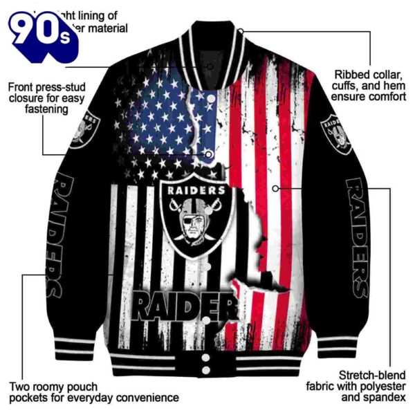 Las Vegas Raiders Patriotic Theme Black Jacket