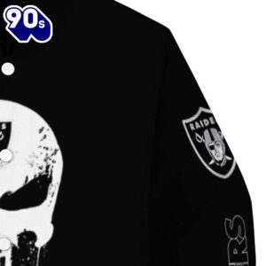 Las Vegas Raiders Punisher Skull Black White Jacket