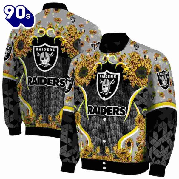 Las Vegas Raiders Sunflower Bloom Black Yellow Jacket