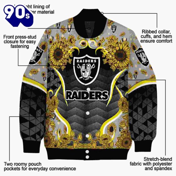 Las Vegas Raiders Sunflower Bloom Black Yellow Jacket