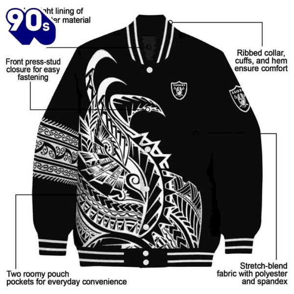 Las Vegas Raiders Tribal Art Black White Black Jacket