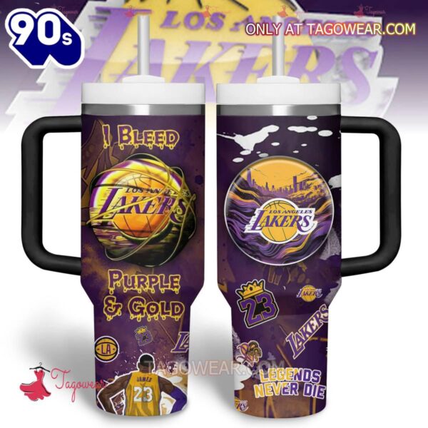 LeBron James Los Angeles Lakers NBA Custom Stanley Quencher 40oz Stainless Steel