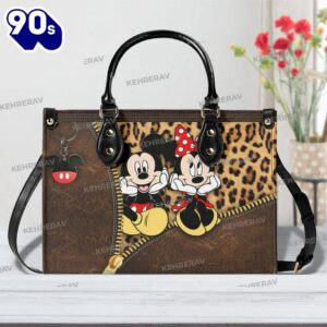 Leopard Mickey Minnie Leather bag…