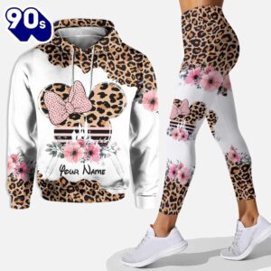 Leopard Mickey Mouse Ears - Personalized Mother's Day Hoodie And Leggings