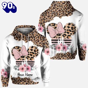 Leopard Mickey Mouse Ears - Personalized Mother's Day Hoodie And Leggings