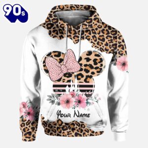 Leopard Mickey Mouse Ears - Personalized Mother's Day Hoodie And Leggings