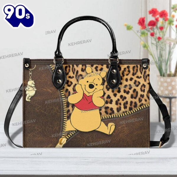 Leopard Winnie The Pooh Leather Handbag