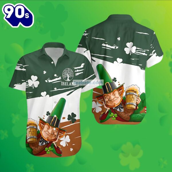 Leprechaun Beer St Patrick White My Hawaiian Shirts 2025