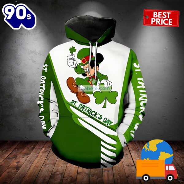 Leprechaun Mickey Mouse St Patrick Day Green 3D Hoodie For Men 2025