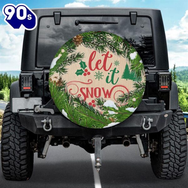 Let It Snow Christmas Wreath Spare Tire Cover – Christian Tire Cover Car Decor