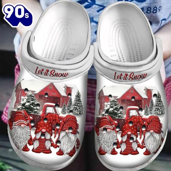 Let It Snow Gnomies Christmas Clog Shoes For Men Women