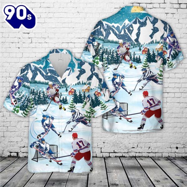 Let’S Play Ice Hockey Christmas Hawaiian Shirt