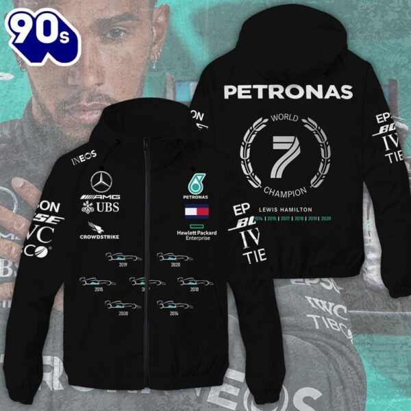 Lewis Hamilton x Mercedes-AMG Petronas F1 3D Windbreaker Jacket For Man And Women
