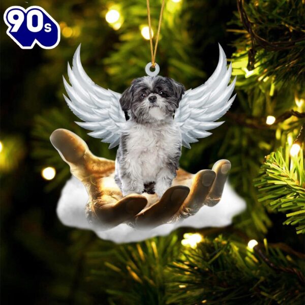 Lhasa Apso On The Hands Of Jesus Ornament, Gift For Christmas