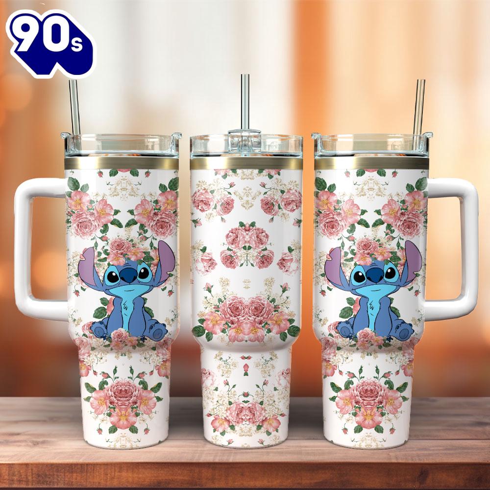 Lilo and Stitch Disney Cartoon Custom Stanley Quencher 40oz Stainless Steel Tumbler With Handle Lilo and Stitch Disney Cartoon Custom Stanley Quencher 40oz Stainless Steel Tumbler With Handle