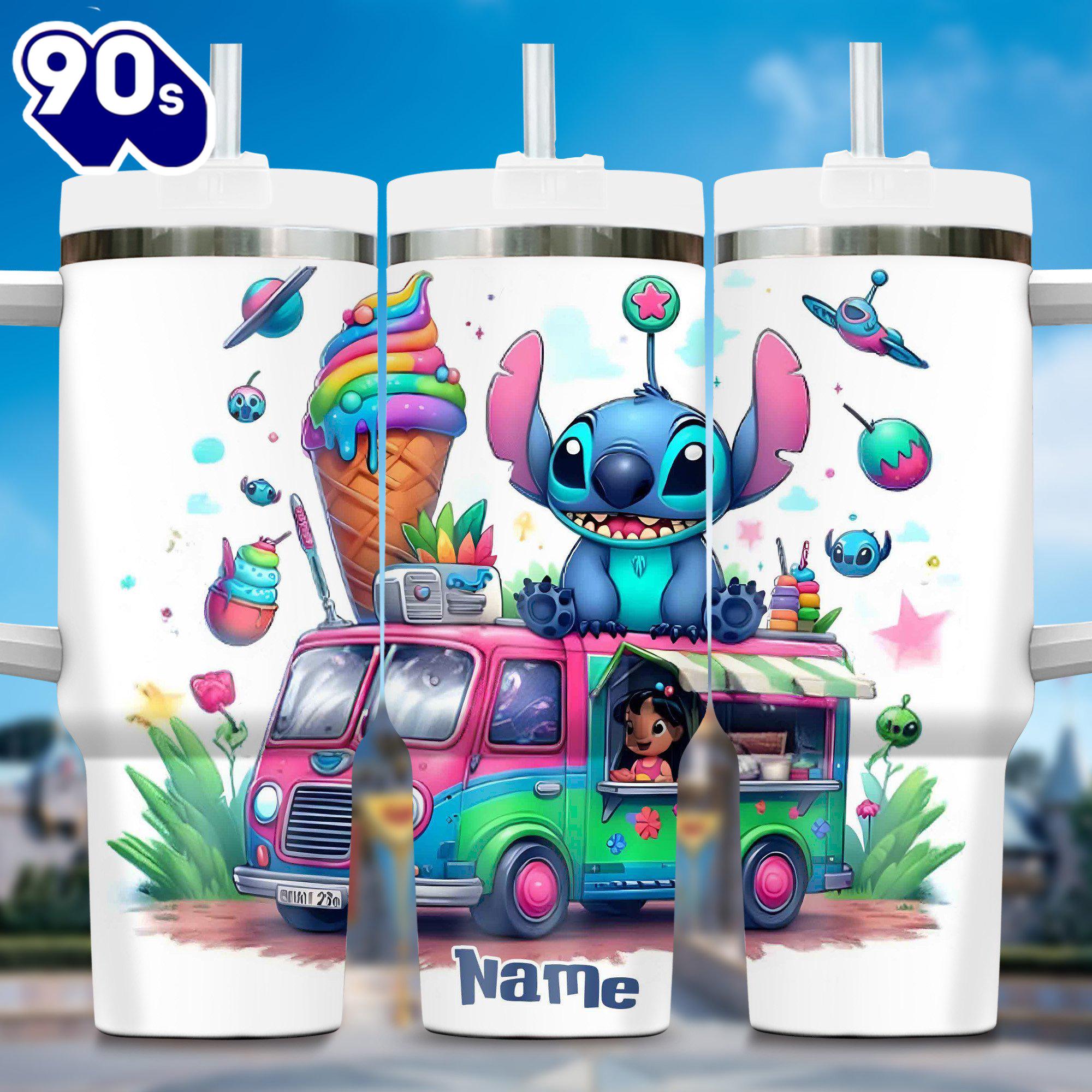 Lilo and Stitch Summer Cartoon Custom Stanley Quencher 40oz Stainless Steel Tumbler With Handle Lilo and Stitch Summer Cartoon Custom Stanley Quencher 40oz Stainless Steel Tumbler With Handle