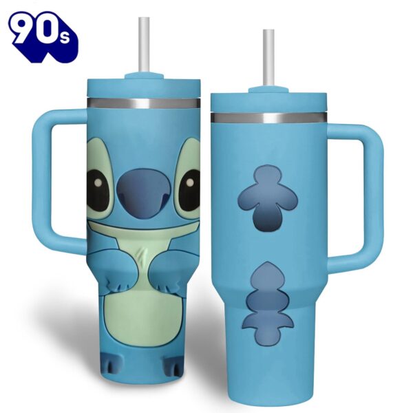 Lilo & Stitch Cartoon Custom Stanley Quencher 40oz Stainless Steel Tumbler