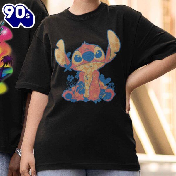 Lilo & Stitch Hawaiian Floral T-Shirt Disney Gift Summer