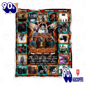 Linkin Park 28 Years 1996 – 2024 Thank You For The Memories Fleece Blanket