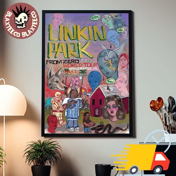 Linkin Park From Zero World Tour 2025 Grand Rapids Michigan Poster At Van Andel Arena On May 1st 2025 Canvas