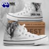 Linkin Park White Shoes, Linkin Park The Hunting Party, Linkin Park High Top Canvas Shoes For Fans