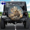 Lion Of Judah Lamb Of God Cross Spare Tire Cover – Christian Tire Cover Car Decor