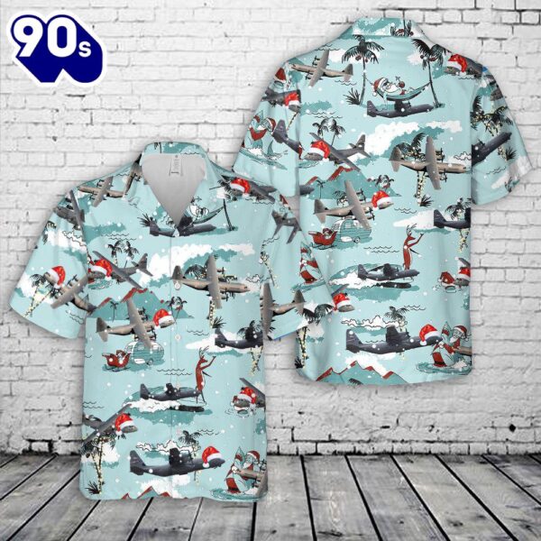 Lockheed Martin C-130J Super Hercules Christmas Hawaiian Shirt