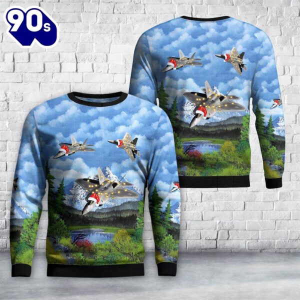 Lockheed Martin F-22 Raptor Christmas Aop Knitted Sweater