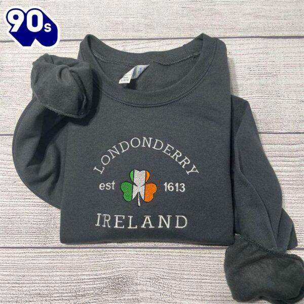 Londonderry Ireland Embroidered Sweatshirt Gift Christmas