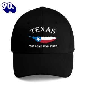 Lone Star State Texas Feather Embroidered Cap