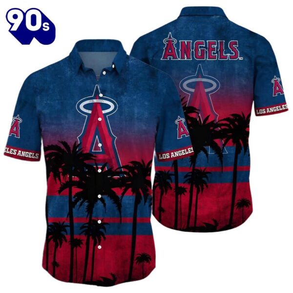 Los Angeles Angels Palm Tree Hawaiian Button Up Shirts
