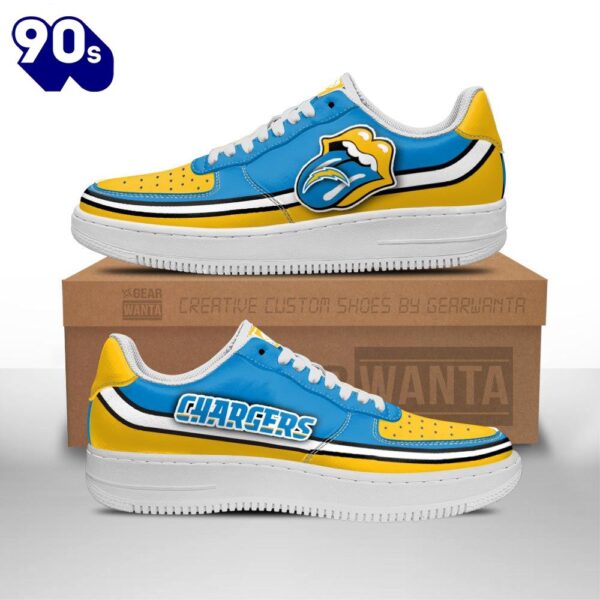 Los Angeles Chargers Air Sneakers Custom Force Shoes Sexy Lips For Fans